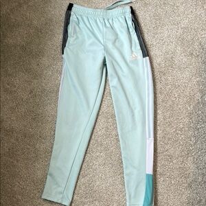 Adidas Blue and Black Joggers with Tapered Fit